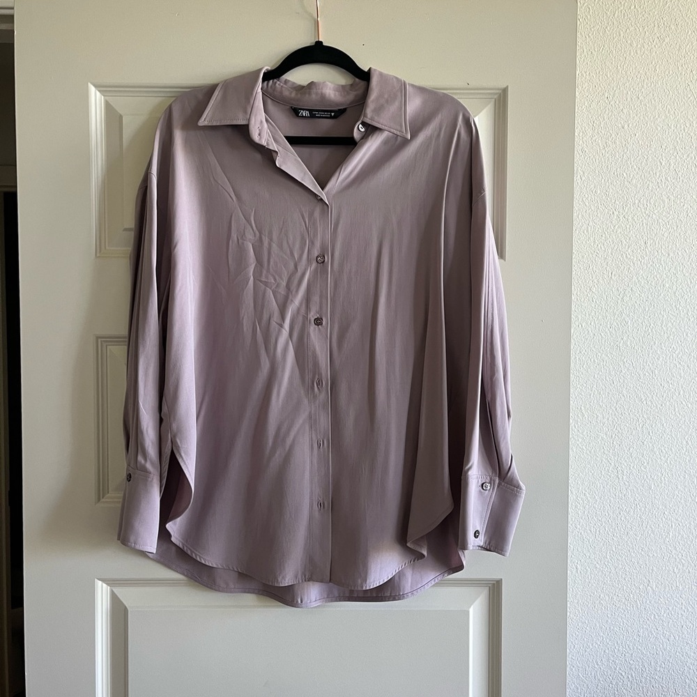 Zara dusty lilac color soft touch Womens blouse